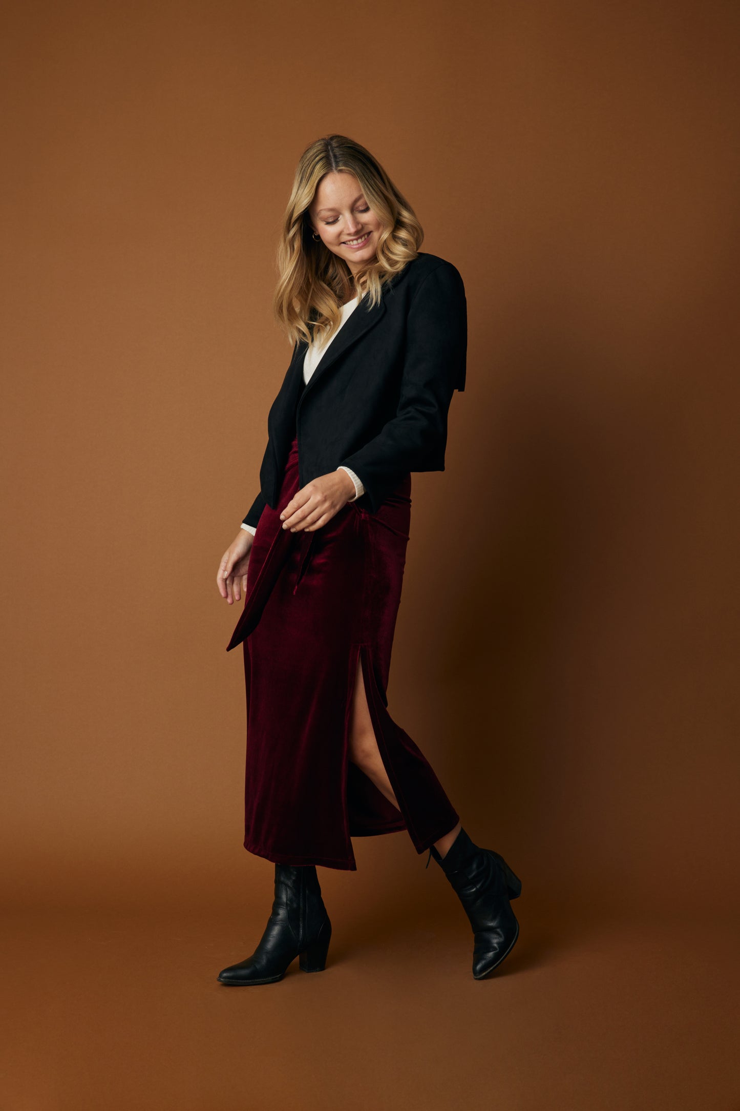 Falda Pompeya Burdeo