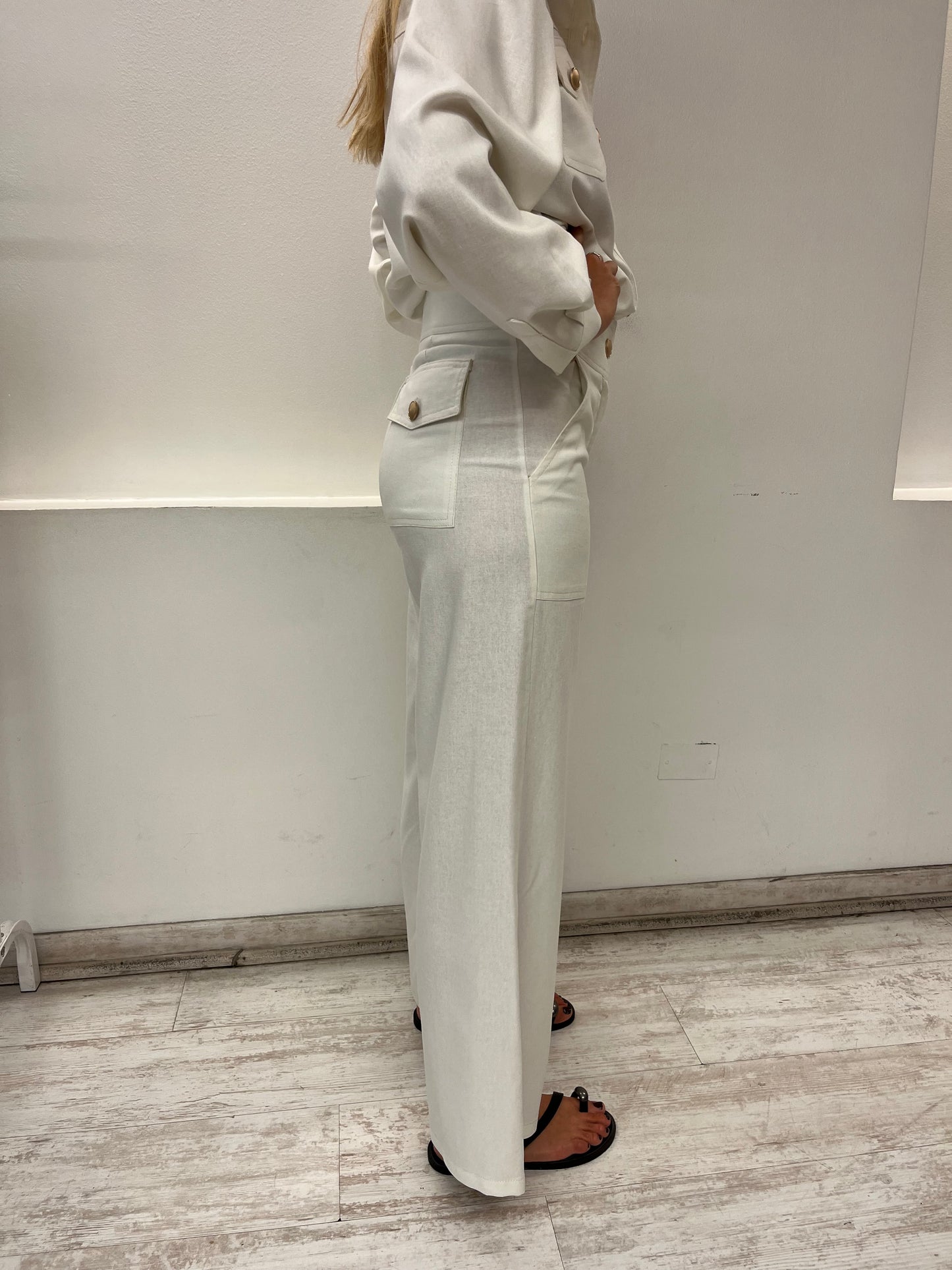 Pantalón Lazio Lino Crudo