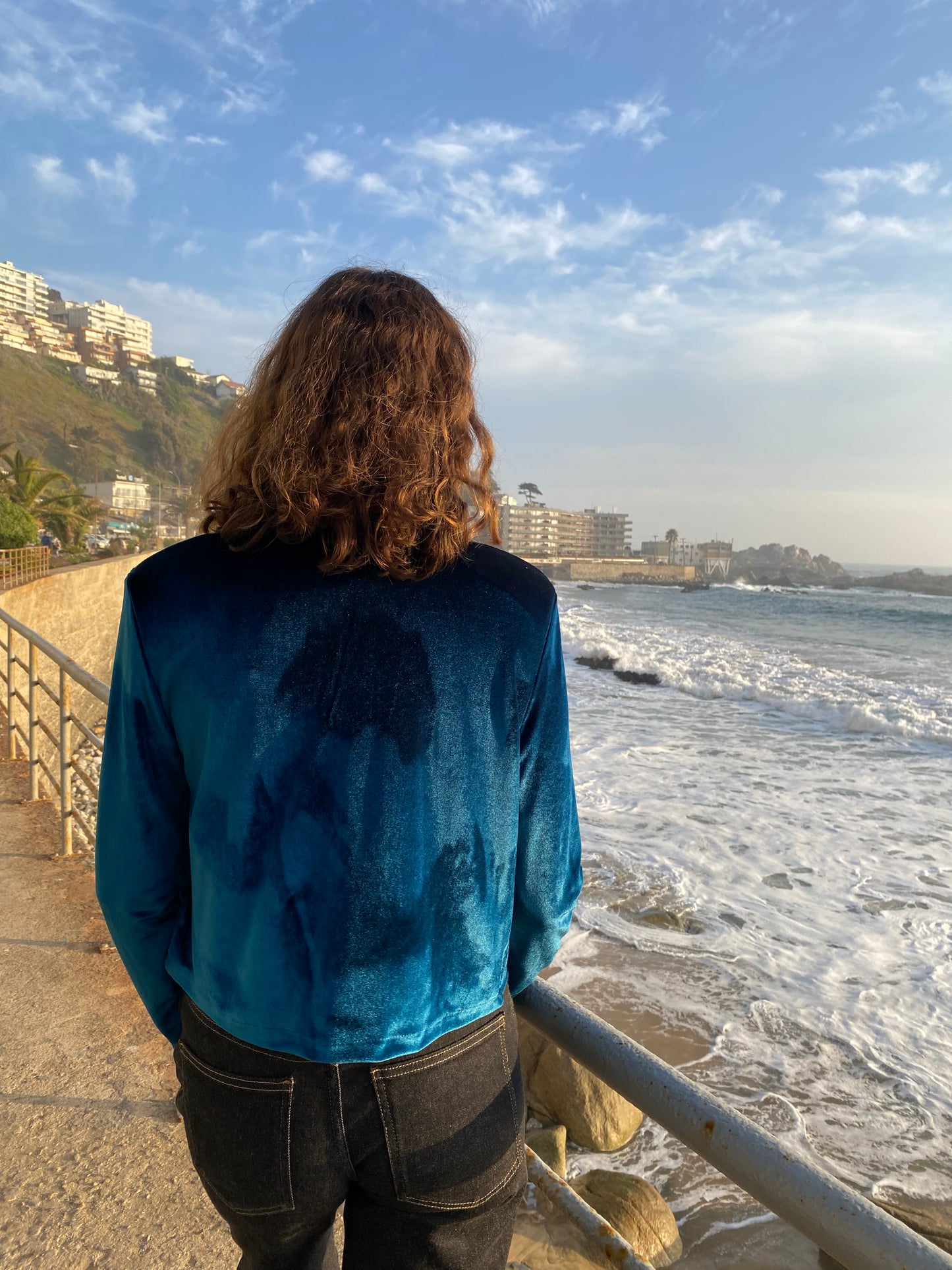 Jacket Niza Terciopelo Petroleo