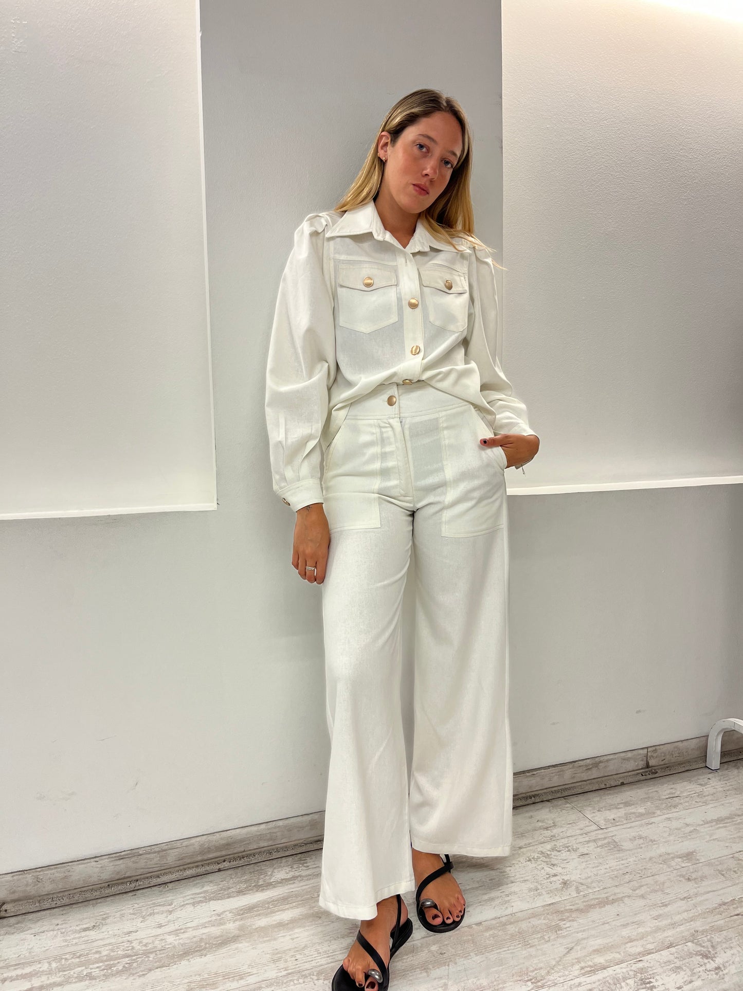 Pantalón Lazio Lino Crudo