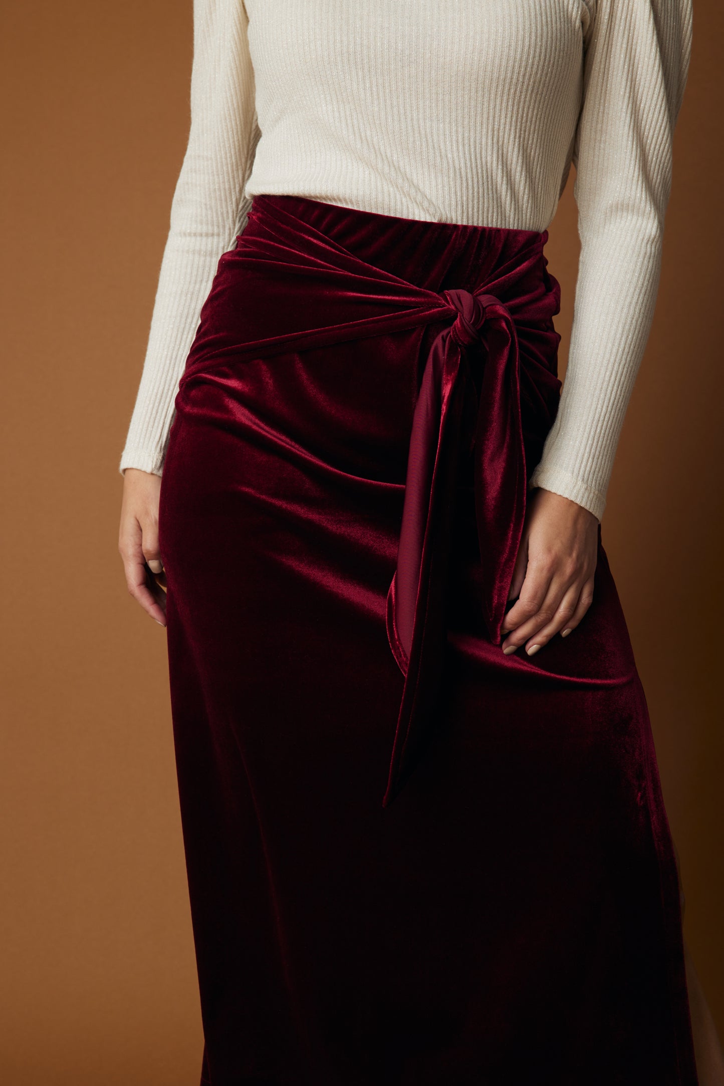 Falda Pompeya Burdeo